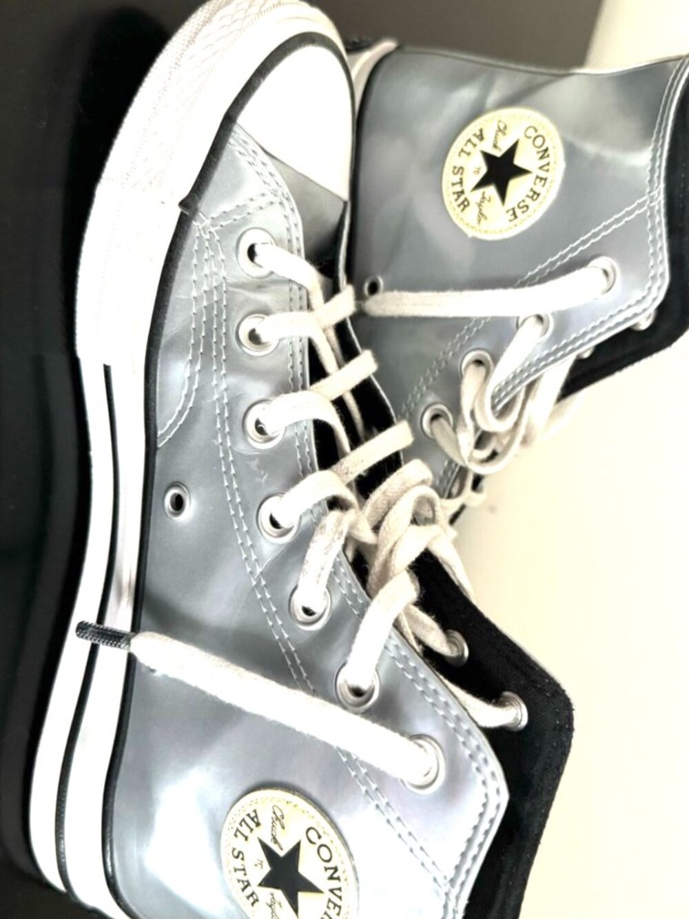 Converse All Star Chuck 70 "Industrial Glam" Silver High Sneakers 6.5 US/4.5 UK